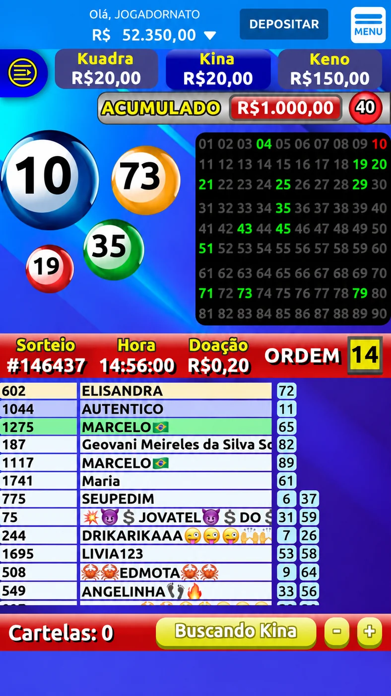 Bingo — tela 1